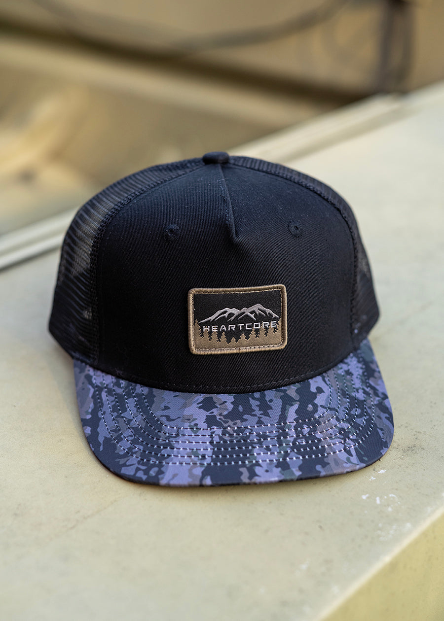 New Camo Black 5 Panel Hat
