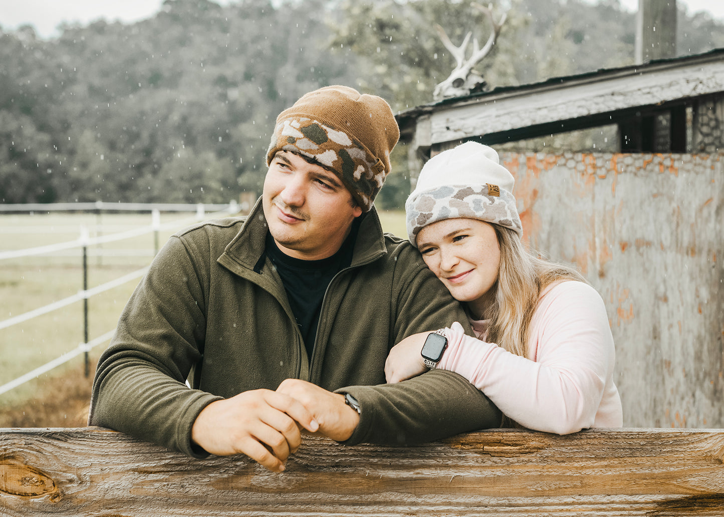 Winter White Duck Camo Beanie