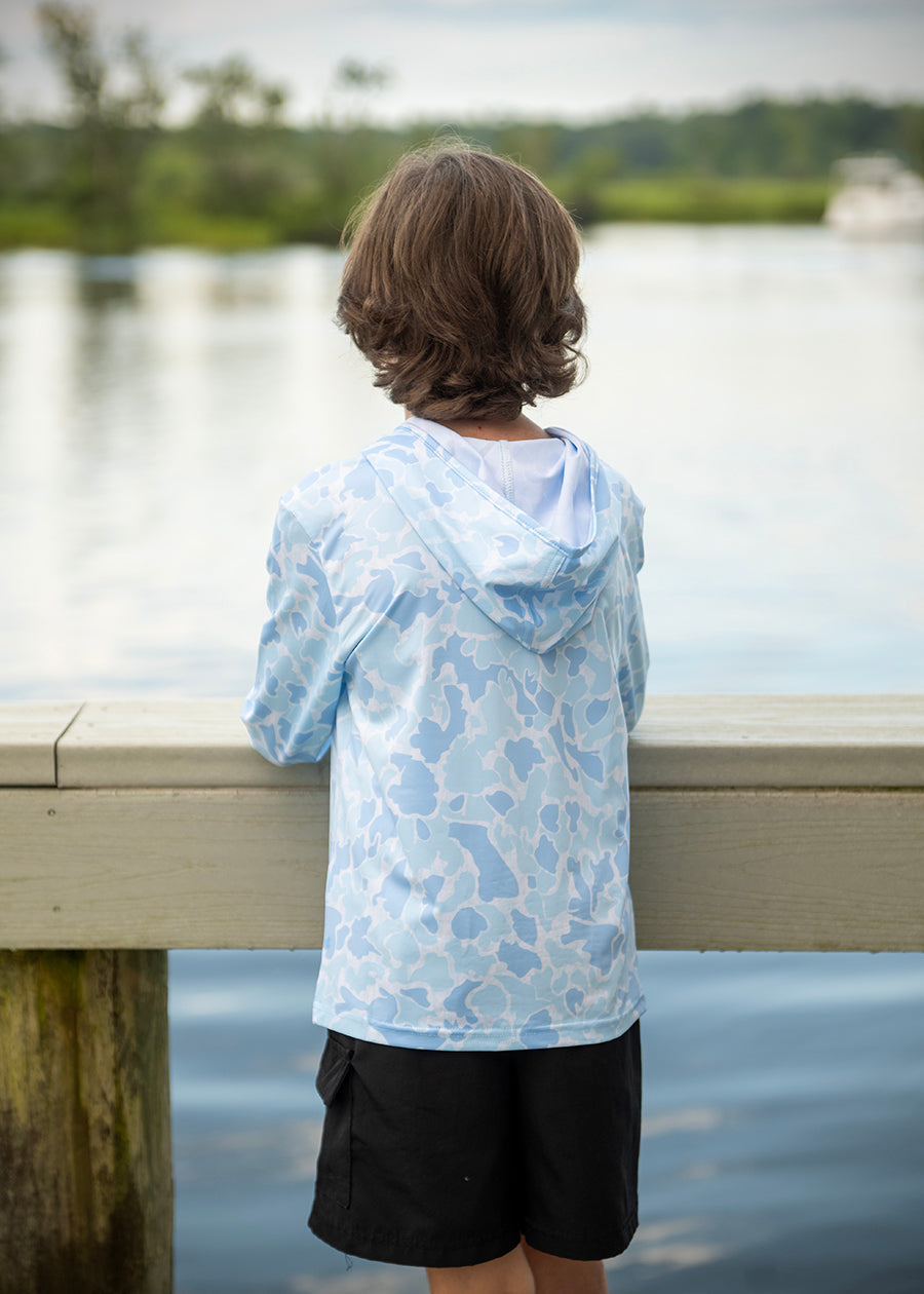 Youth Ocean Blue Performance Hoodie