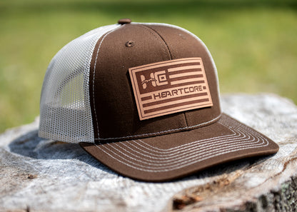 Brown Trucker Flag Hat