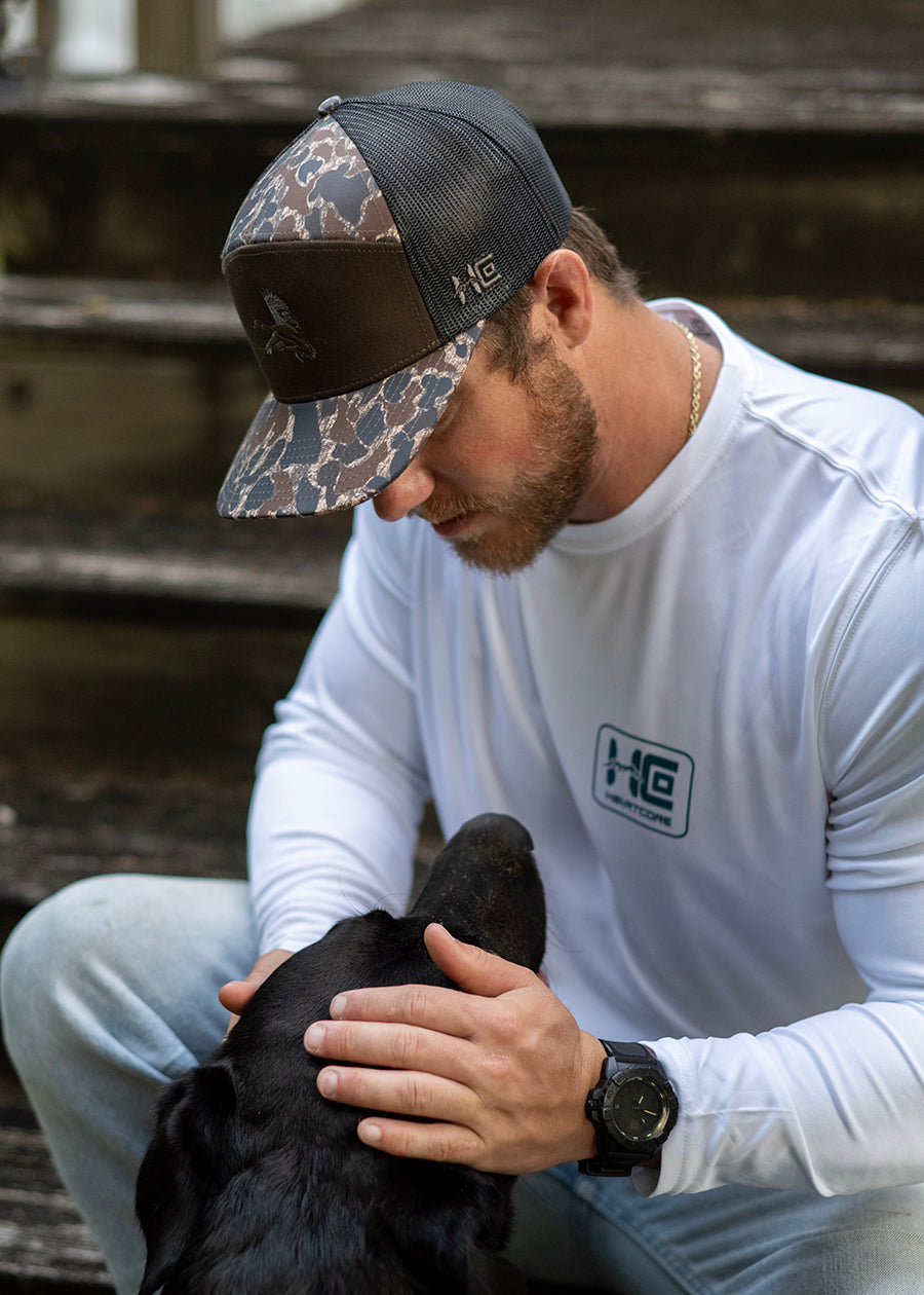 Brown Duck Camo 7 Panel Hat