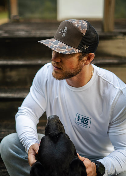 Brown Duck Camo 7 Panel Hat