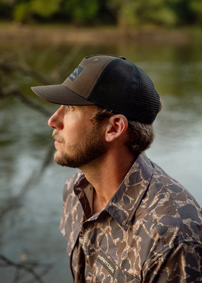 Brown Trucker Embroidered Patch Hat