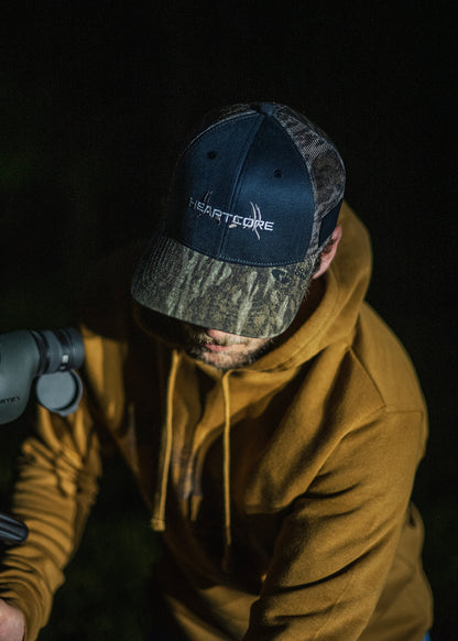 Mossy Oak New Bottomland Trucker Hat with Side Flag Patch