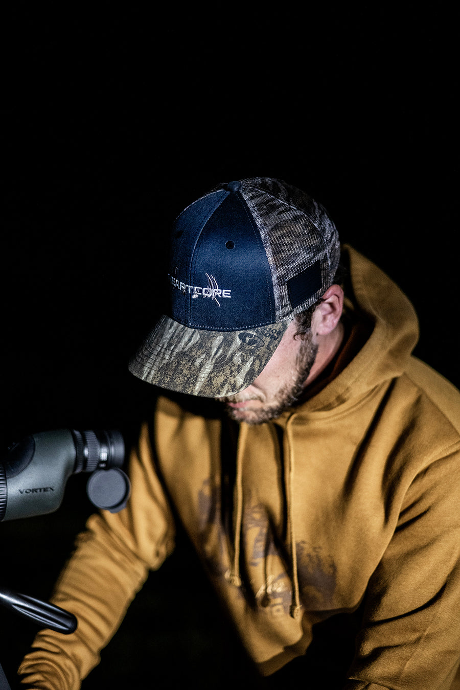 Mossy Oak New Bottomland Trucker Hat with Side Flag Patch