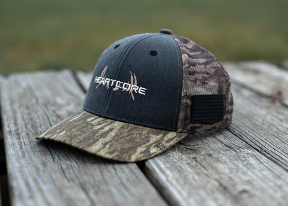 Mossy Oak New Bottomland Trucker Hat with Side Flag Patch