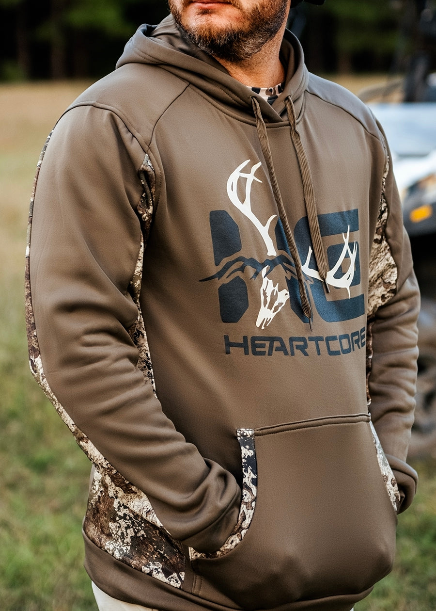 Brown Camo Fleece Lined Hoodie