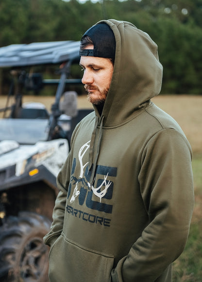 Olive Green Deer Skull Hoodie