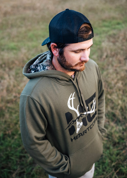 Olive Green Deer Skull Hoodie