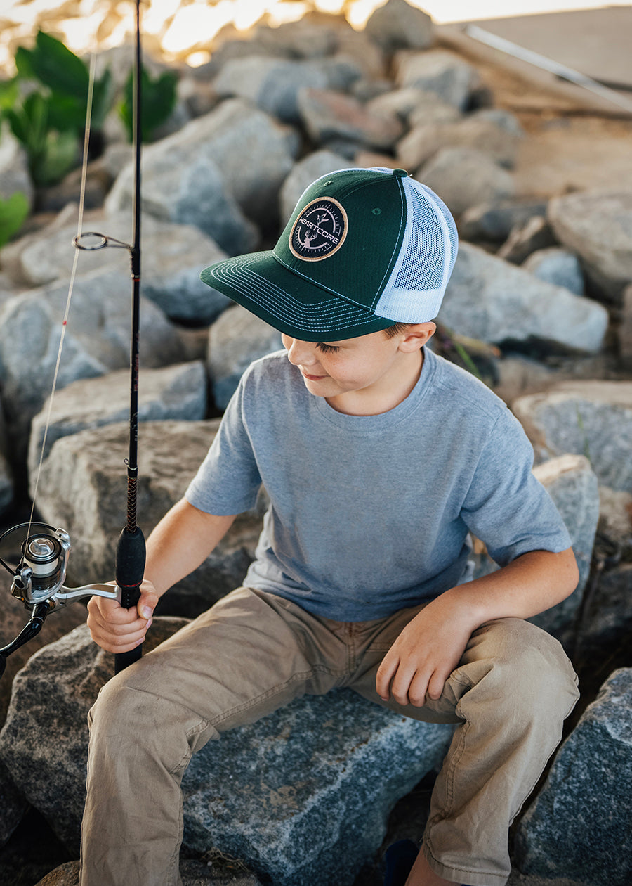 Youth/Adult Size Hat Dark Green Trucker Hat