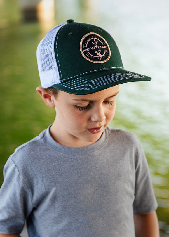 Youth/Adult Size Hat Dark Green Trucker Hat