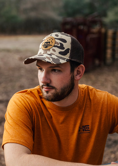 Dog with Duck Camo Trucker Hat