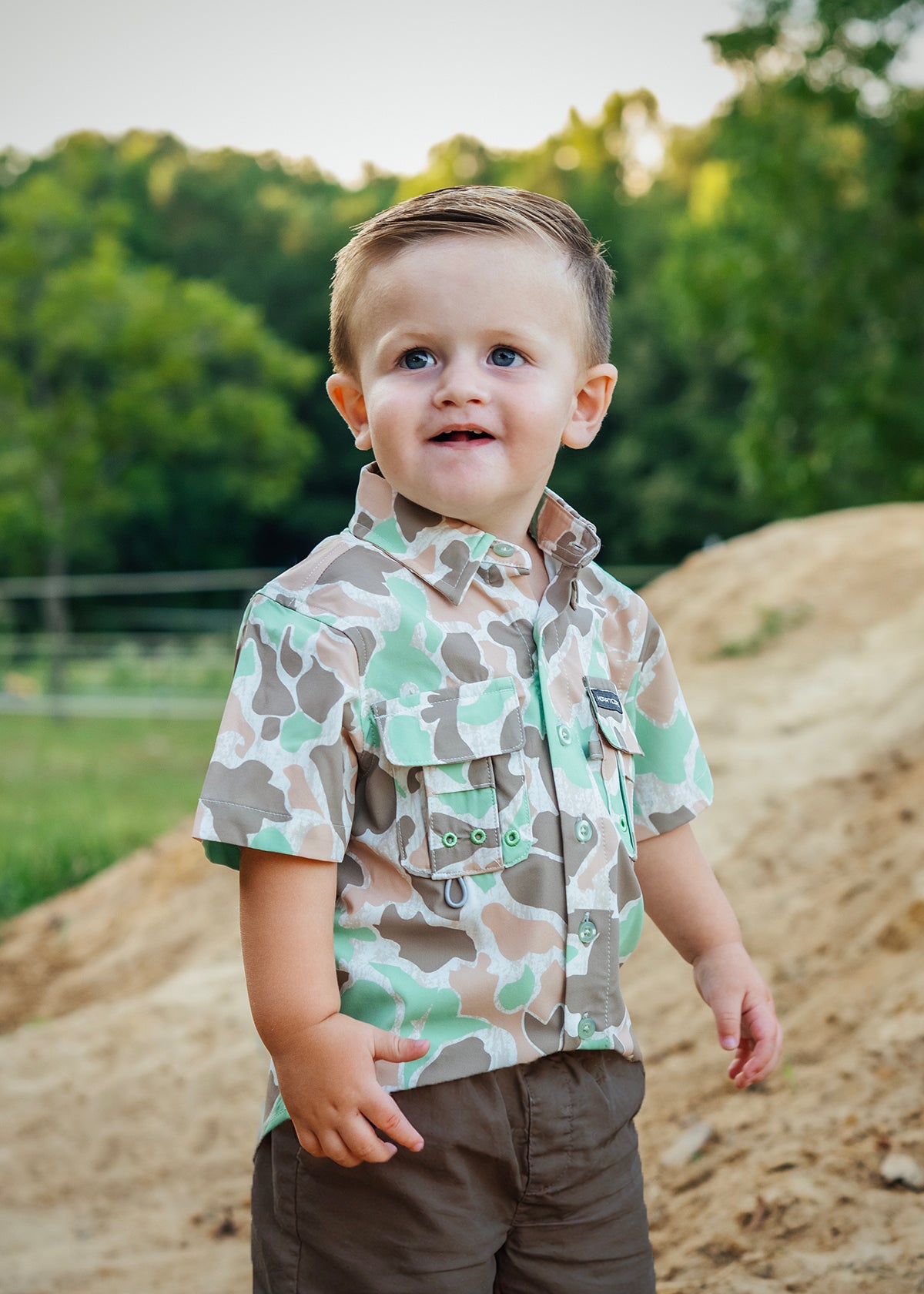 Safari Duck Camo Youth Button Up