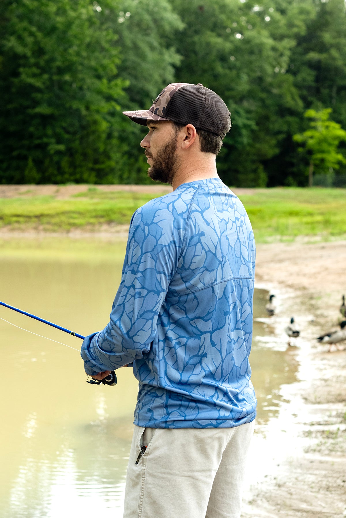 Buck Camo Performance Fishing Shirt – Moisture-Wicking Tee
