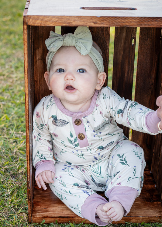Wildflower and Wood Ducks Baby Outfit