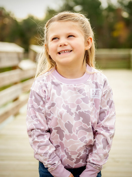 Pink/Grey Duck Camo Girl's Sweatshirt