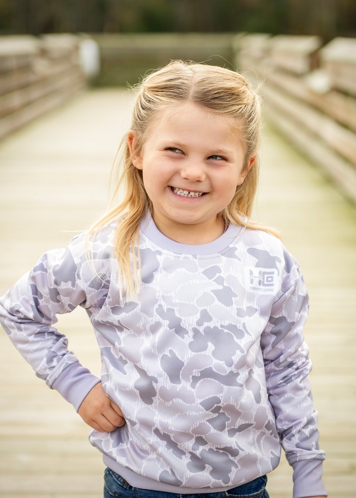 Pink/Grey Duck Camo Girl's Sweatshirt