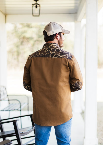 Fall Duck Camo Cotton Twill Button-Up