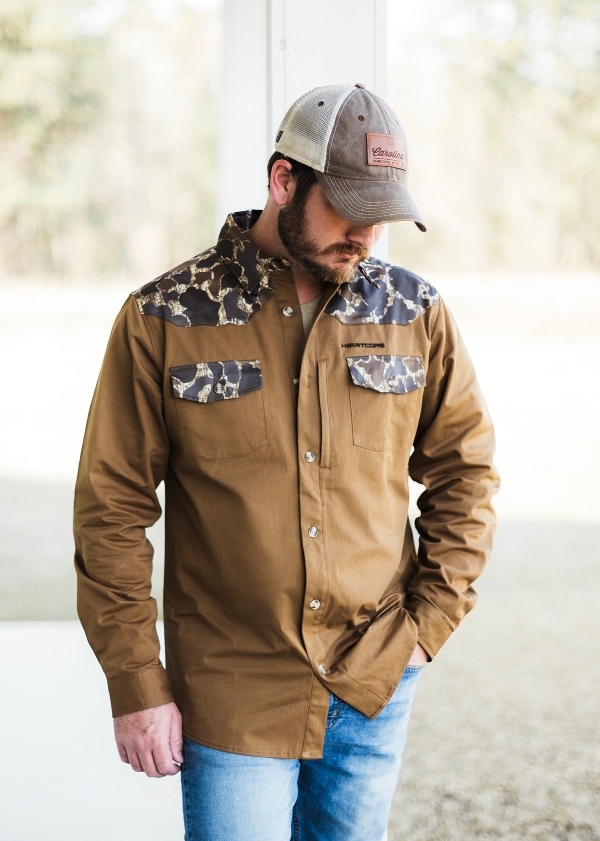 Fall Duck Camo Cotton Twill Button-Up