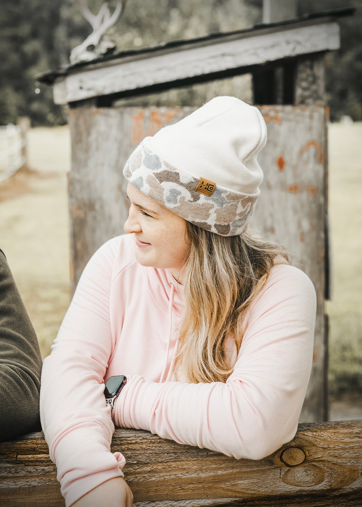 Winter White Duck Camo Beanie