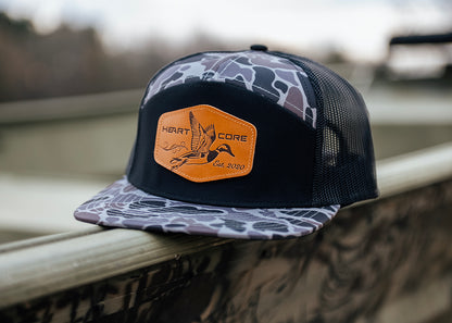 Leather Patch Duck Camo Seven Panel Hat