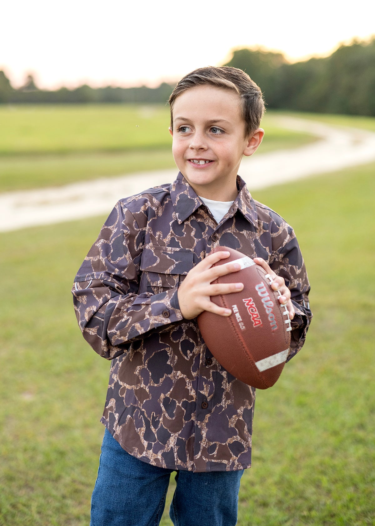 Youth Duck Camo Button Up Shirt - Long Sleeve