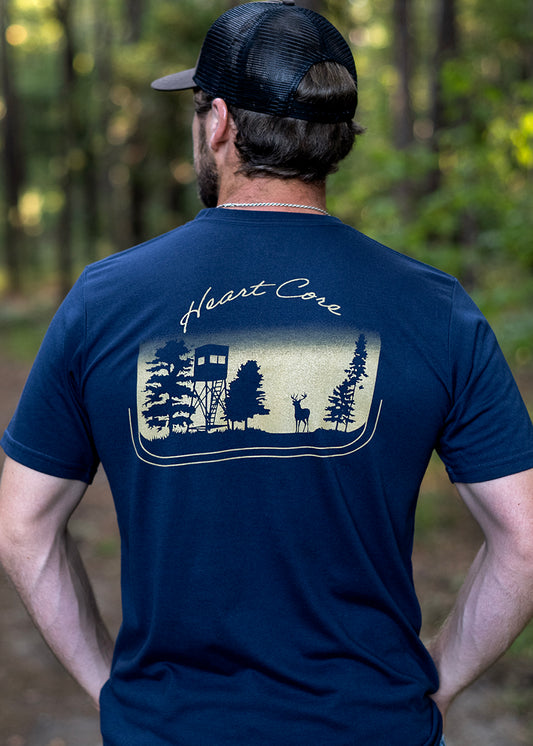 Deer Stand Dark Blue Tee