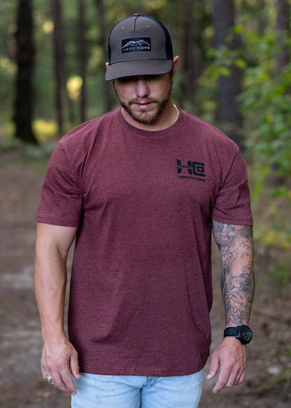 Swamp Deer Short Sleeve Maroon Tee