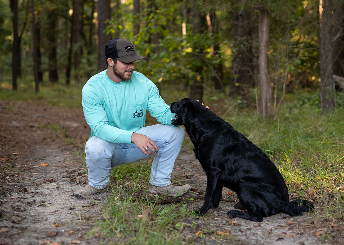 Long Sleeve Pocket Duck Tee - Teal